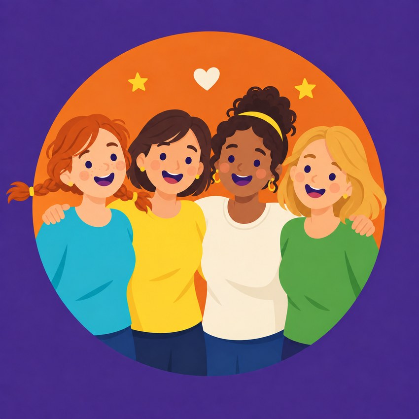 Het team pedagogisch medewerkers van KDV Pippi staat lachend naast elkaar